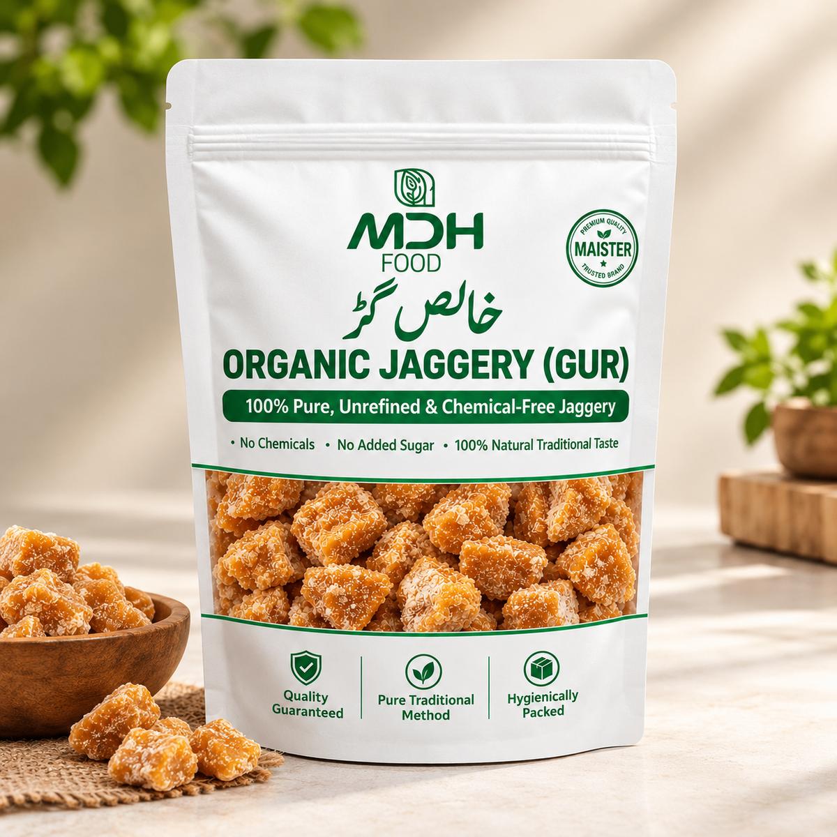 Organic Jaggery (Gur) 1KG  خالص گڑ
